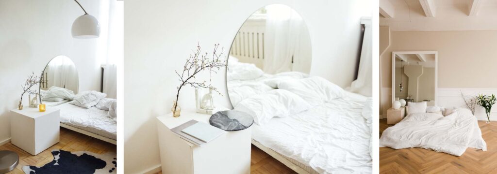 kleine slaapkamer inrichten met spiegels